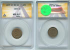 USA Indian Head Cent ANACS MS62 BRN Certified Coin- RK116 -