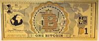 USA Banknoten One 1 Bitcoin Digital Currency 24K Gold Foil Plated Note Bill Novelty - XX125 -