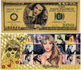 USA Banknoten 100 Dollar Taylor Swift Swifties $ 24K Gold Plated Bills Notes Set of 2 - XS19 -