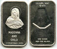 Anlagemünzen Medal Madonna and Child Christmas Art Bar 999 Silver 1 oz Ingot - H426 -