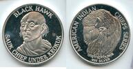 Anlagemünzen Medal Black Hawk 999 Silver 1 oz Art Round American Indian Chief Series - SR247 -