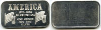 Anlagemünzen Medal America Bicentennial 1776 - 1976 Flags Silver 1 oz Ingot - H511 -