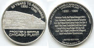 Anlagemünzen Medal Procter & Gamble Chicago Plant 60 Years 999 Silver 2 oz Round - H538 -