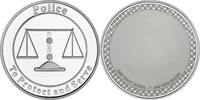 Anlagemünzen Medal Police 999 Silver 1 oz Round Protect & Serve Cop Officer Blue Lives JX367 -