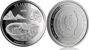 Anlagemünzen St. Lucia Whiptail Lizard 1 oz Silver 999 Coin Queen Elizabeth $2 - SR363 -