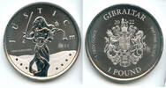 Anlagemünzen 2022 Pound Gibraltar Lady Justice 1 oz 999 Silver Coin - SR364 -