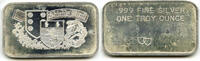 Anlagemünzen Medal Shields Mint 999 Silver 1 oz Art Bar ingot Vintage ounce Bullion - H801 -