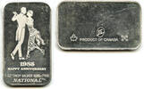 Anlagemünzen Medal Happy Anniversary Dance 999 Silver 1 oz Vintage Ingot Bar Canada H848 -