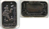 Anlagemünzen Medal Happy Birthday 999 Silver 1 oz Ingot Bar Juggling Clown Toned - J81 -