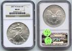 Anlagemünzen Dollar 2007-W American Eagle 1 oz Silver NGC MS 69 Certified West Point - P177 -