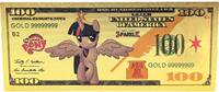 USA Banknoten 100 Dollars My Little Pony Twilight Sparkle $ 24K Gold Foil Plated Note XX148 -