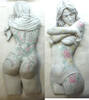 Sonstiges Tattoo Temptation Nude Female Wall Sculpture Set of 2 Woman - P200 -