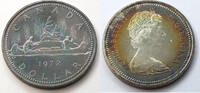 Kanada Dollar Canada Silver - Nice Bluish Aqua Blue Toning Toned Coin - G530 -