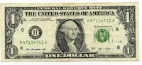 US Paper Money 2013 $ 1 Federal Reserve Note St Louis Fancy Repeater Serial Currency - Q814