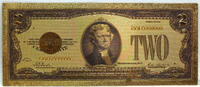 US Paper Money 1928 $ 2 Red Seal Novelty 24K Gold-Plated Foil Note Bill ... 3,42 EUR  zzgl. 23,34 EUR Versand