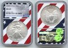 Bullion Dollar 2008 American Eagle 1 oz Silver  NGC MS69 Certified Flag ... 85,24 EUR  zzgl. 23,20 EUR Versand