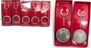 Publications & Supplies Dollar Large Coin Keychain Bezels - Lot of 5 - United States Morgan Peace- RK355 -