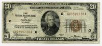 US Paper Money 1929 $ 20 National Currency Note Chicago Illinois Federal Reserve Bank - R713