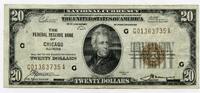 US Paper Money 1929 $ 20 National Currency Note Chicago Illinois Federal Reserve Bank - R714