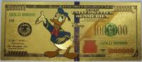 USA Banknoten Donald Duck Walt Disney $1000000 Note Novelty 24K Gold Foil Plated Bill - GFN52 -