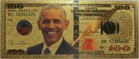 USA Banknoten Barack Obama $100 Federal Reserve Note Novelty 24K Gold Foil Plated Bill GFN90 -