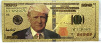 USA Banknoten Donald Trump $100 Federal Reserve Note Novelty 24K Gold Foil Plated Bill GFN94 -