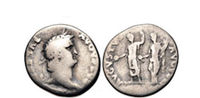 Nero. AD 54-68. AR Denarius (17mm, 3.1 gm). Rome. Struck circa AD 64-65.