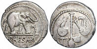  Roman Republic, Julius Caesar, AR Denarius, Military mint traveling with Caesar,