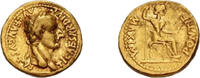  Tiberius. AD 14-37. AV Aureus (19mm, 7.51 g, 7h). “Tribute Penny” type. Lugdunum