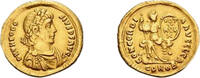  Theodosius I. AD 379-395. AV Solidus (20.5mm, 4.35 g, 12h). Constantinople mint,
