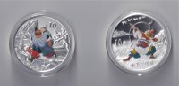 China 2x 10 Yuan 2 x 1 Unze Wasserufergeschichte <i>Outlaws of the Marsh</i> 2 x 10 Yuan China 2011 -