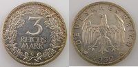 Weimarer Republik 3 Mark 3 Mark Kursmünze Weimar 1932 G vz/st sehr selten!