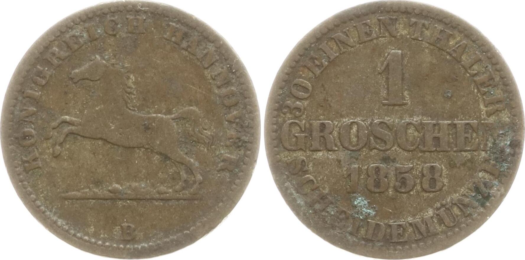 Hannover, Königreich Groschen 1858 B Georg V., 1851 - 1866 Sehr Schön ...