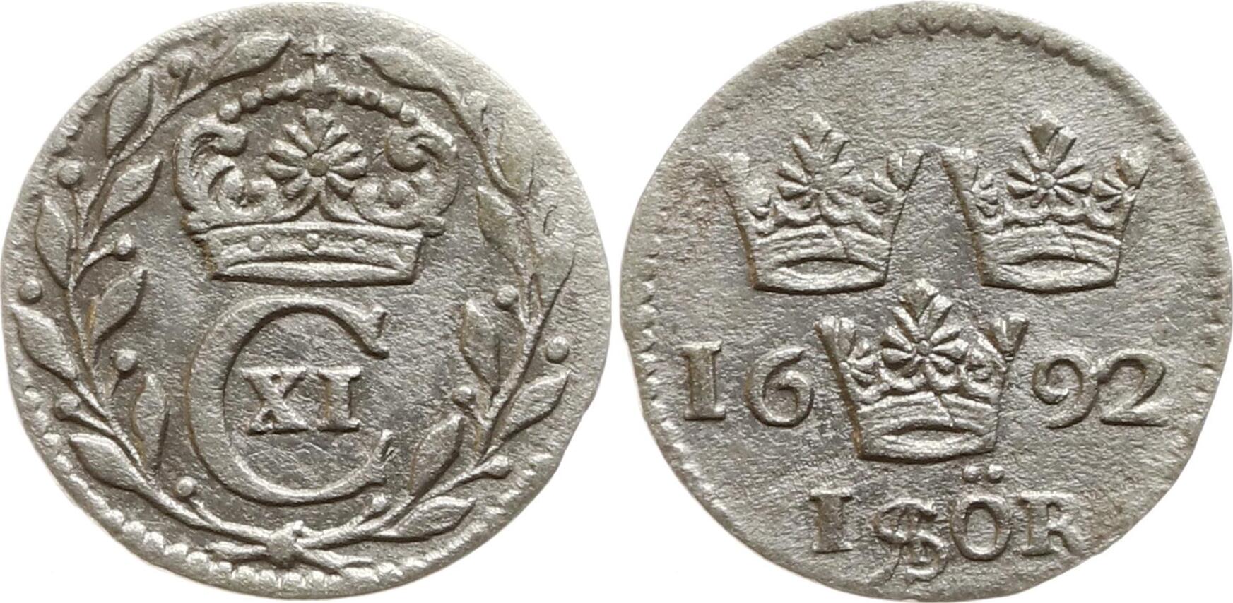 Schweden, Königreich Öre 1692 Karl XI., 1660 - 1697 Sehr Schön ...