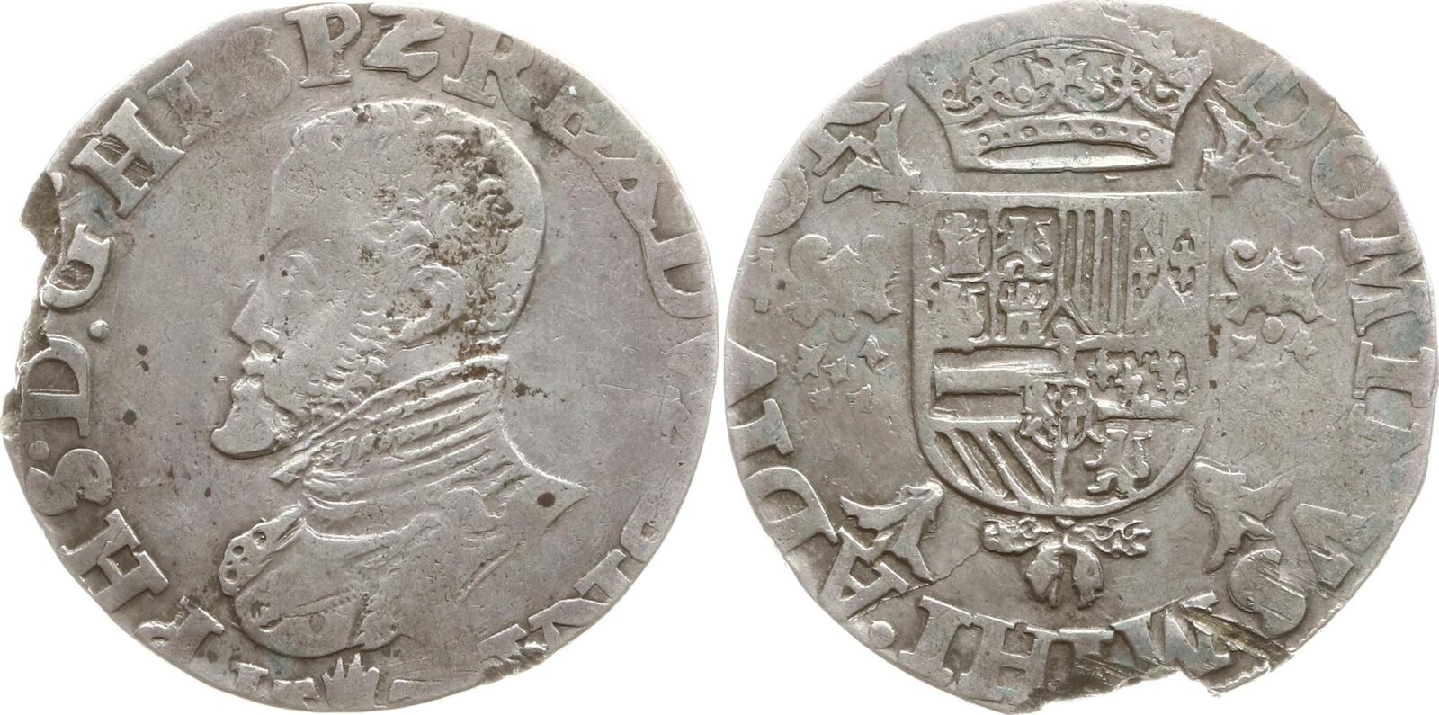 Spanische Niederlande Brabant 1/2 Philippstaler 157? Philipp II. von