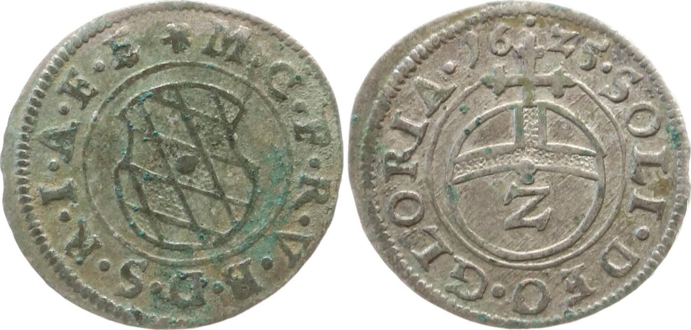 Bayern, Kurfürstentum 2 Kreuzer (Halbbatzen) 1625 Maximilian I., 1623 ...