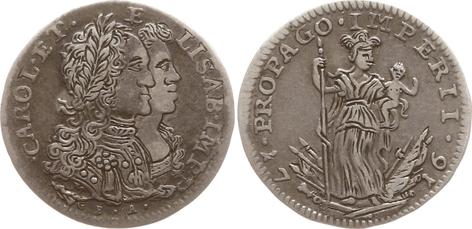 Italien Neapel und Sizilien 10 Grani (Carlino, 1/2 Tari) 1716, R