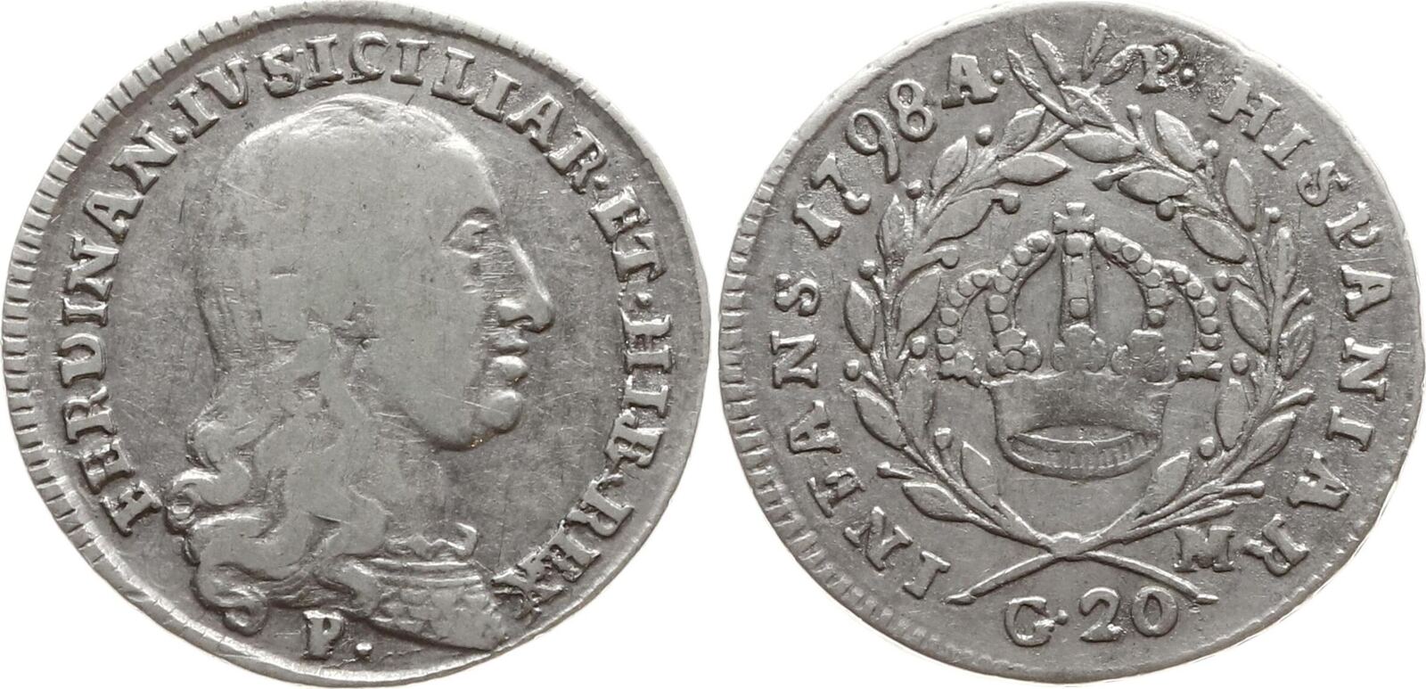 Italien Neapel und Sizilien Tari zu 20 Grana 1798 Ferdinand IV., 1759