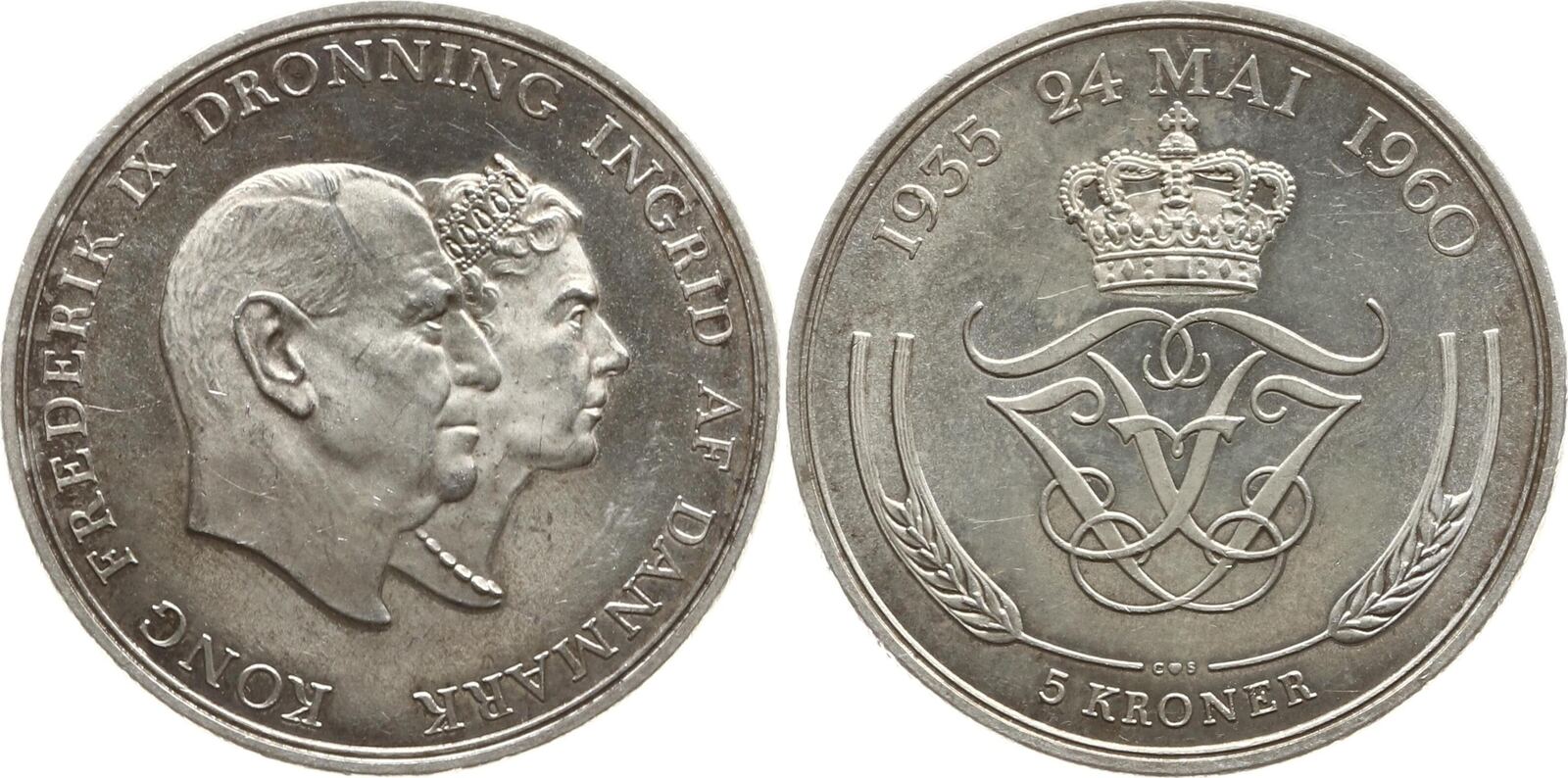D nemark K nigreich 5 Kronen 1960 CS Frederik IX 1947 1972 d-nemark-k-nigreich-5-kronen-1960-cs-frederik-ix-1947-1972
