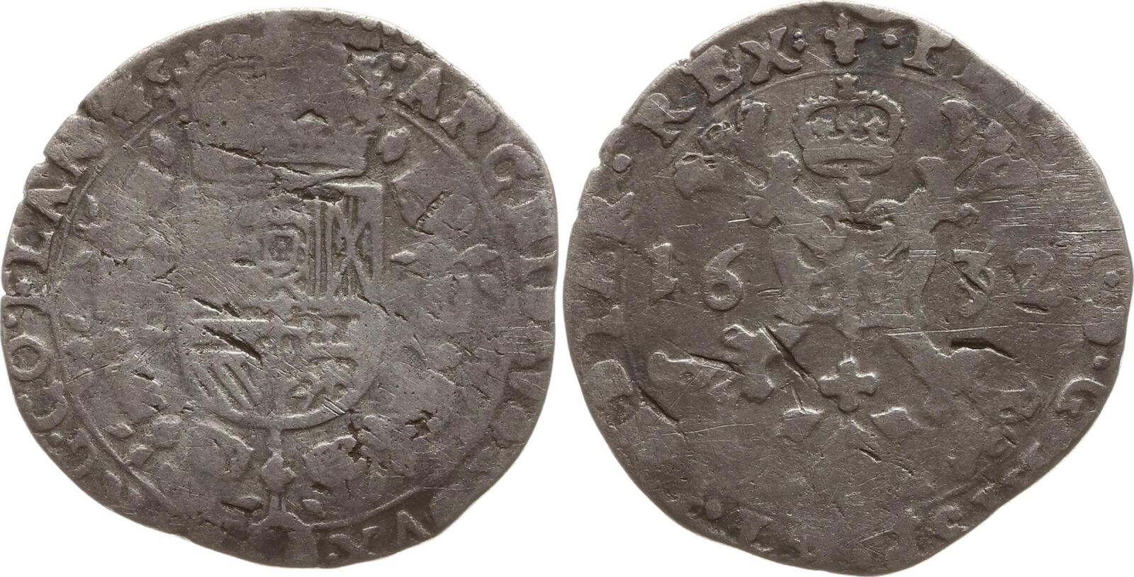 Spanische Niederlande 1/4 Patagon 1623 Philipp IV. von Spanien, 1621