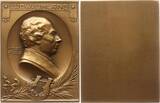 Berühmte Personen - Schriftsteller und Dichter Einseitige Bronzeplakette o.J. (1900 - 1910) v. Mayer und Wilhelm, Stuttgart, auf Ludwig Uhland, 1787 - 1862 Vorzüglich - Stempelglanz