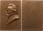 Österreich, Kaiserreich, Stadt Wien Große einseitige Bronzeplakette 1908 v. Bachmann, auf Dr. Anton Mayer, 1838 - 1824, Leiter des Landesarchivs Besser als vorzüglich, winz. RF