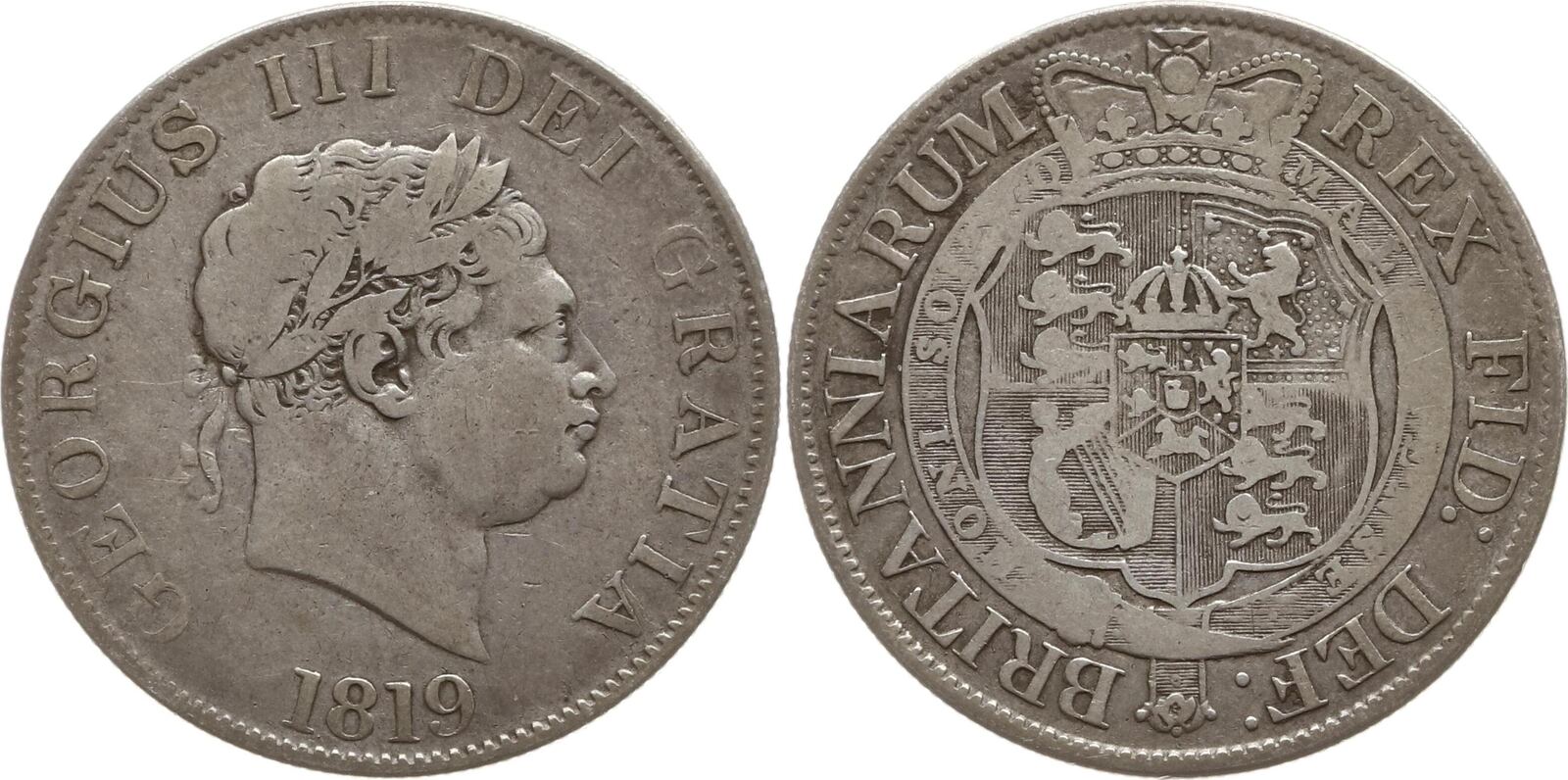 Großbritannien 1/2 Crown 1819 III., 1760 1820 Schön sehr