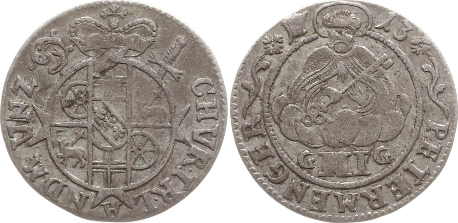 Trier, Erzbistum 3 Petermenger 1713 GG Karl von Lothringen, 1711 - 1715 ...