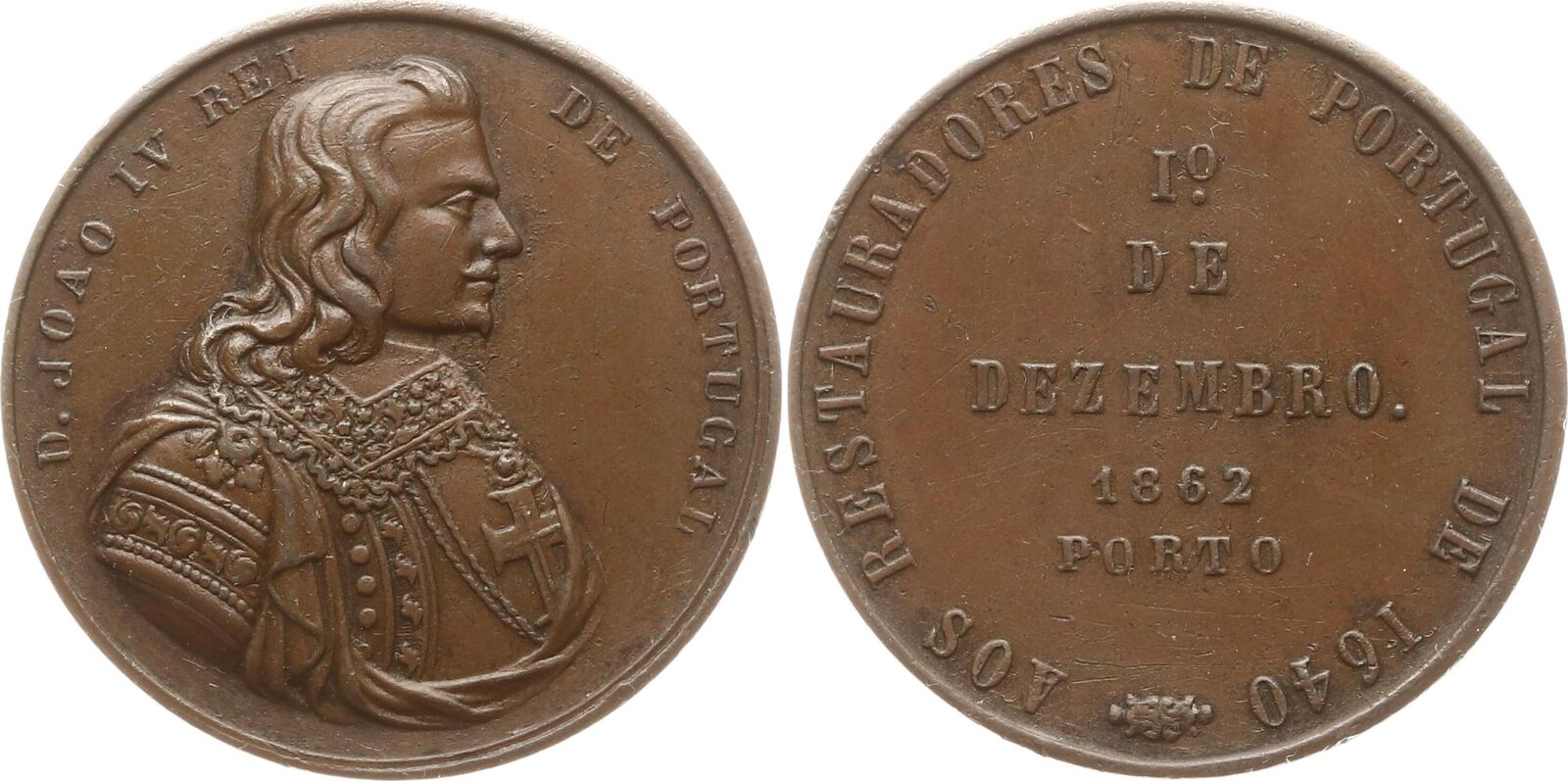 Portugal, Stadt Porto Bronzemedaille 1862 Luis I., 1861 1889, auf