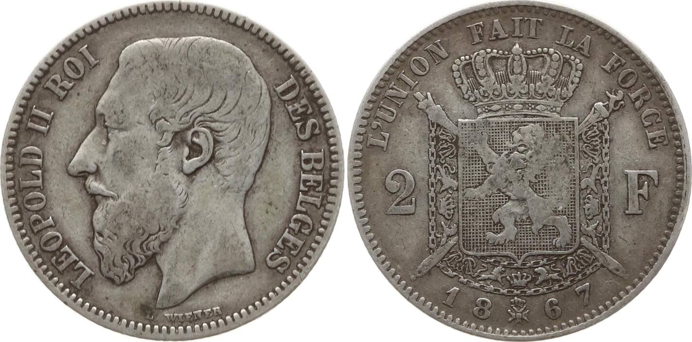 Lot De 3 Pièces Argent Anciennes - 1 Franc Belge 1867 Et Deux Autres
