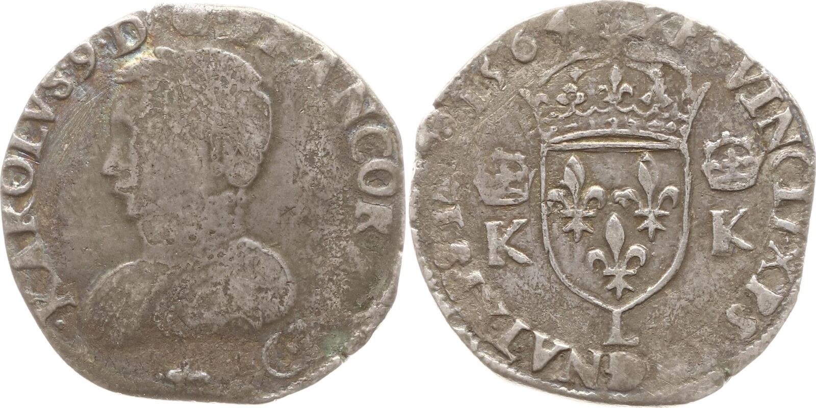 Frankreich, Königreich Teston 1564 L Charles IX., 1560 1574, Bayonne