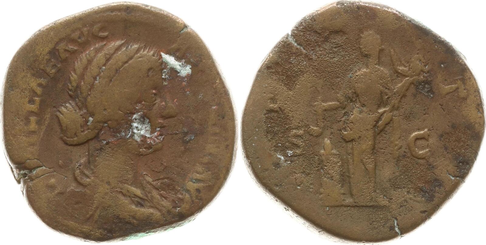 Römische Kaiserzeit Sesterz 163 169 Lucilla, Gattin des Lucius Verus