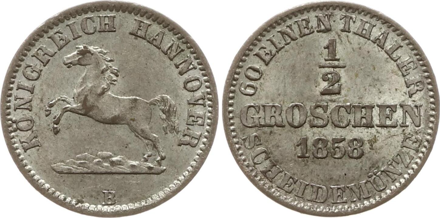 Hannover, Königreich 1/2 Groschen 1858 B Georg V., 1851 - 1866 ...