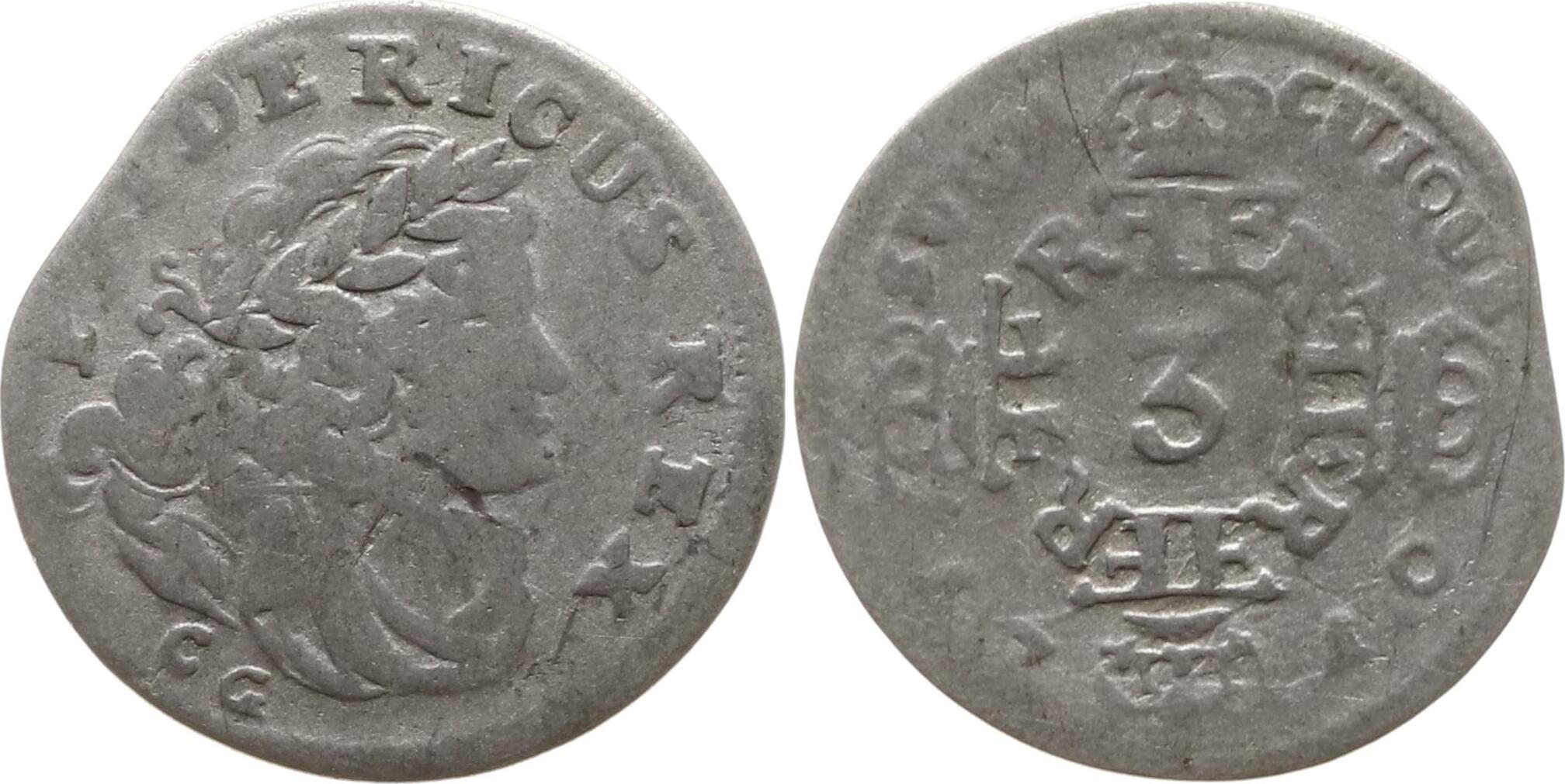 Brandenburg-Preußen, Königreich 3 Gröscher 1710 CG Friedrich I., 1701 ...